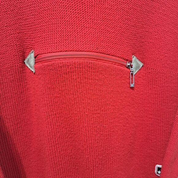 Vintage Monod Sports 80's Sweater Jacket Anorak Pocket Wool Banff Canada Red Lrg - Picture 12 of 17